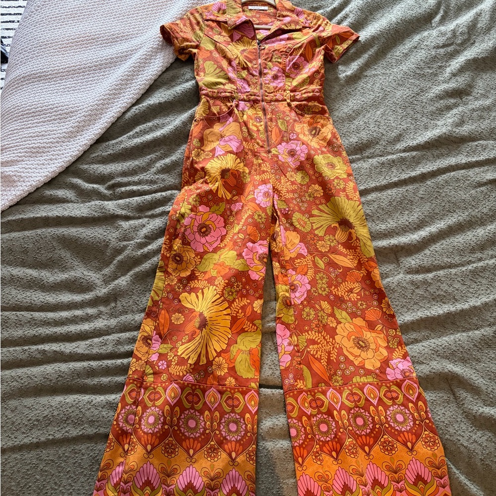 Nine Lives Bazaar Vibrant Floral Jumpsuit